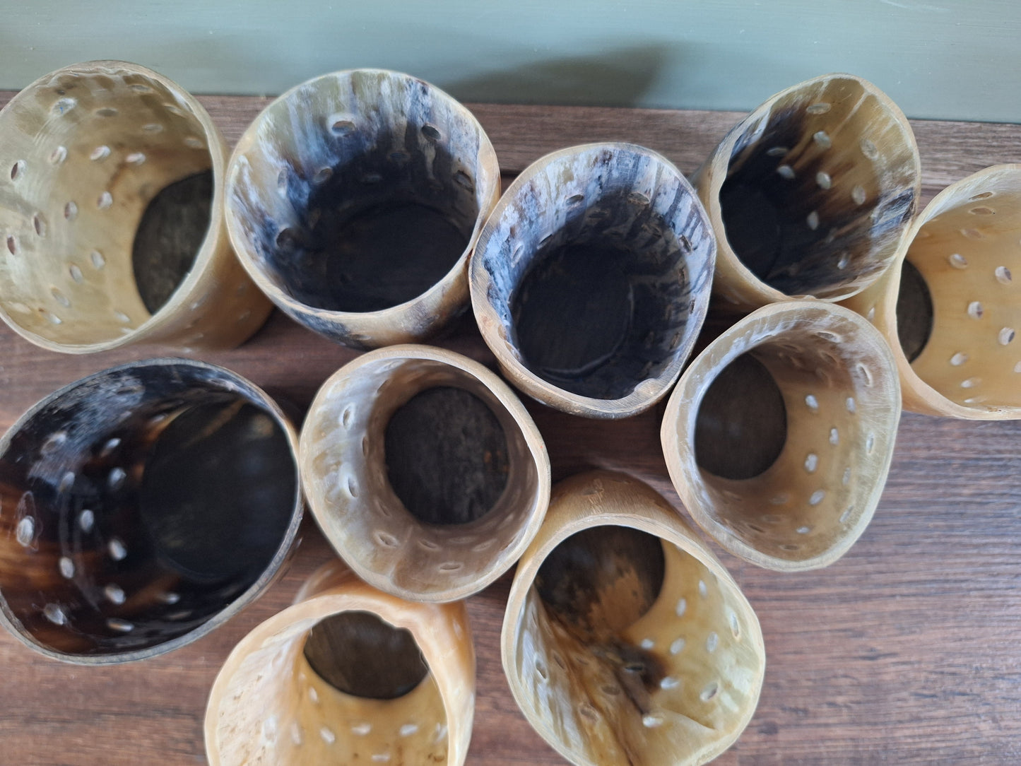 Cow horn candle holders