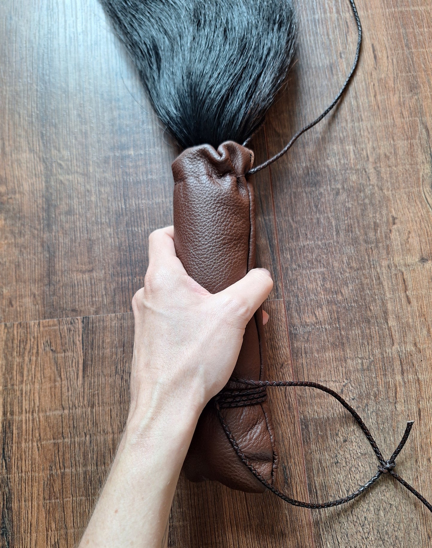 Horse tail shamanic whip