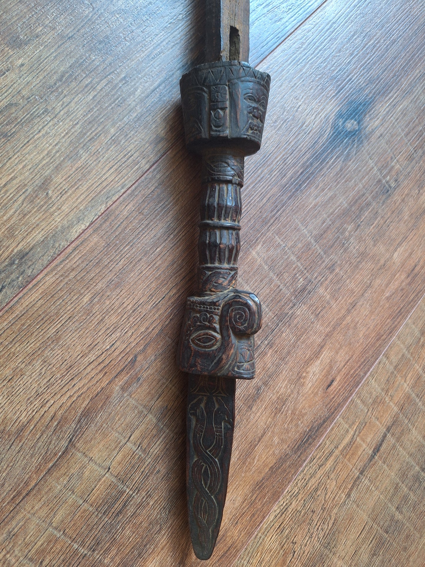 Vintage Nepalese dhyangro drum handle #2