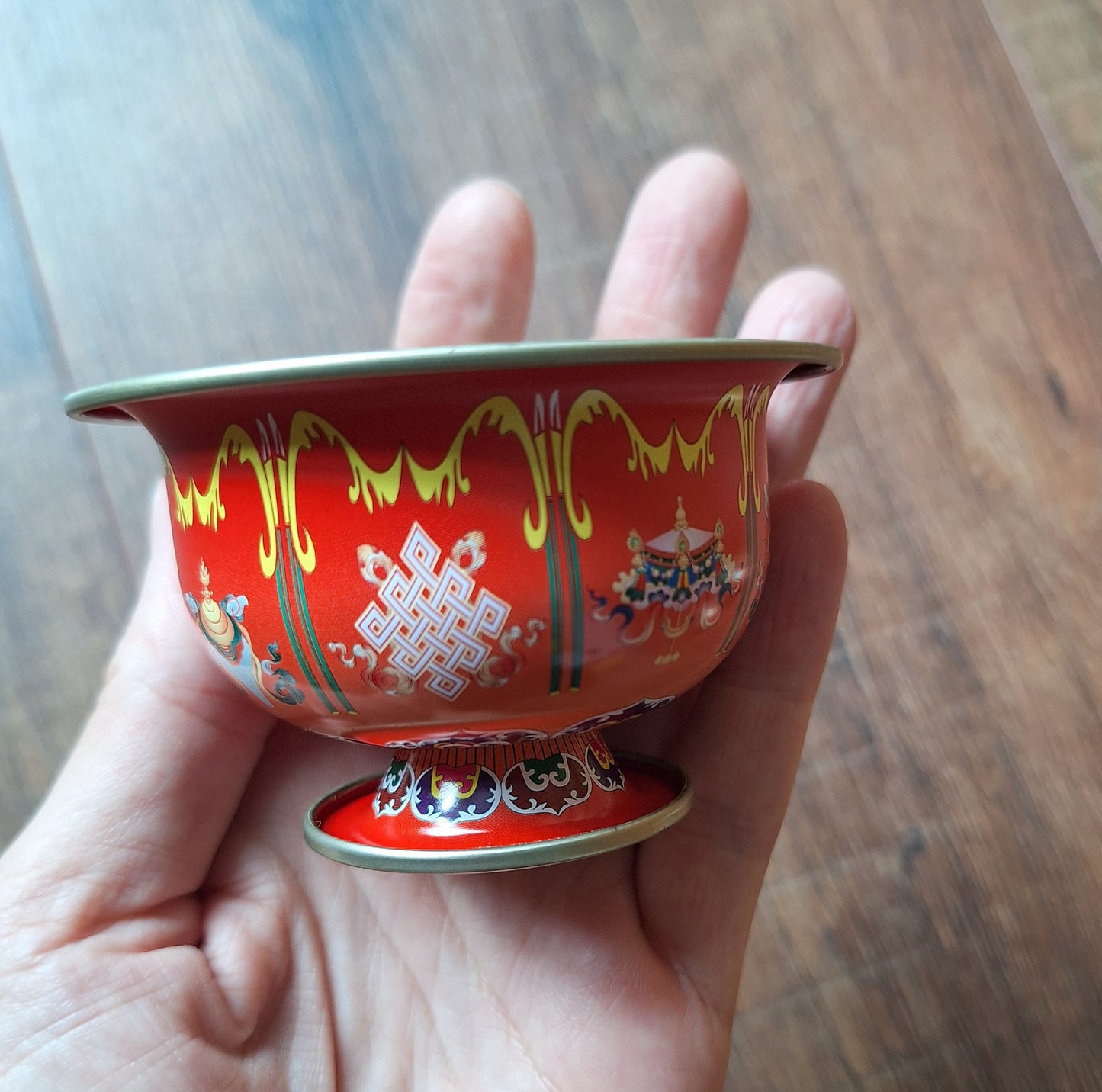 Aluminum offering bowl Eight Auspicious Symbols