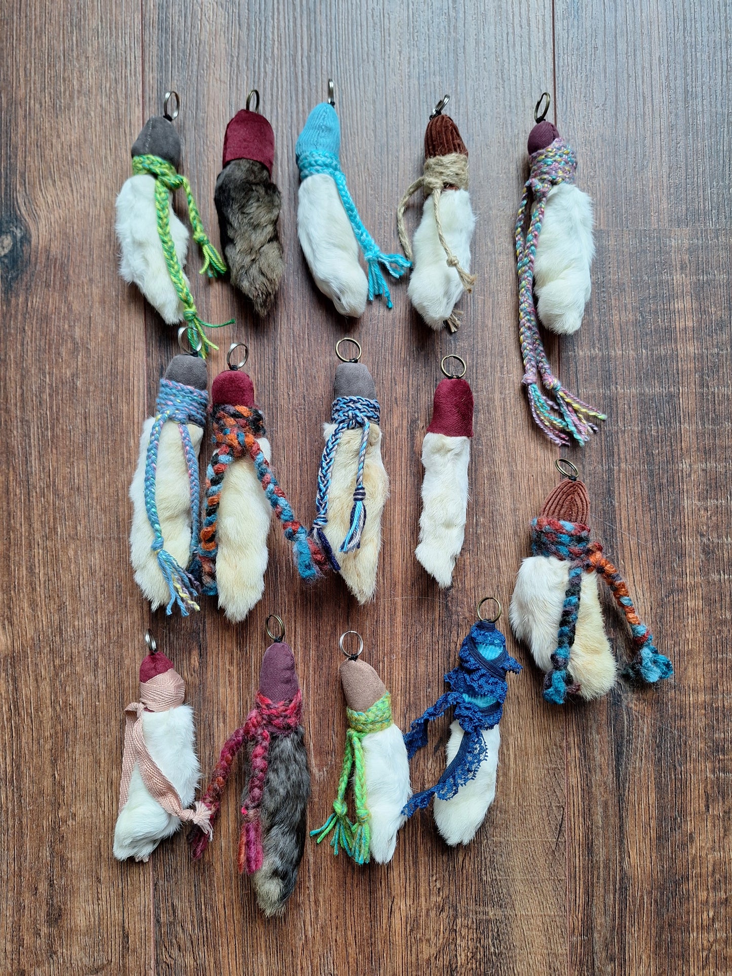 Rabbit paw pendants