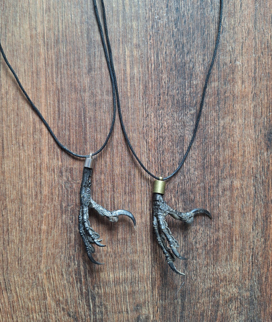 Crow claw amulet necklace