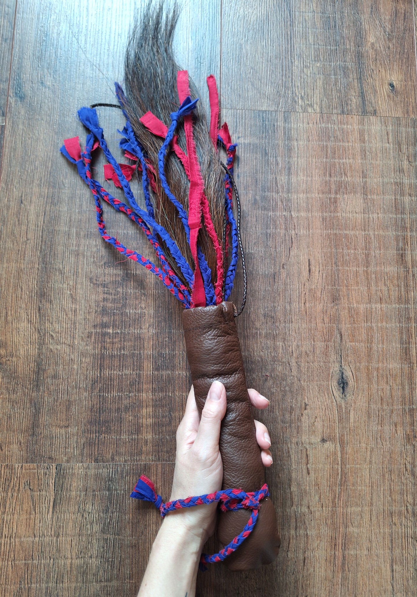 Horse tail shamanic whip