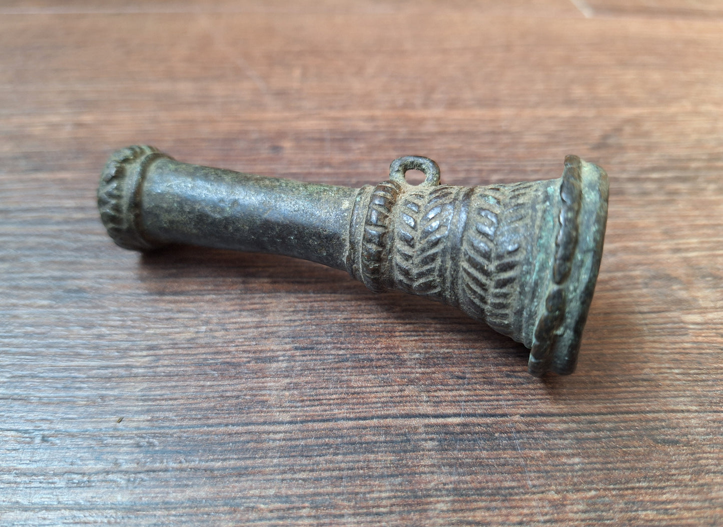 Antique bronze chillum pipe #2