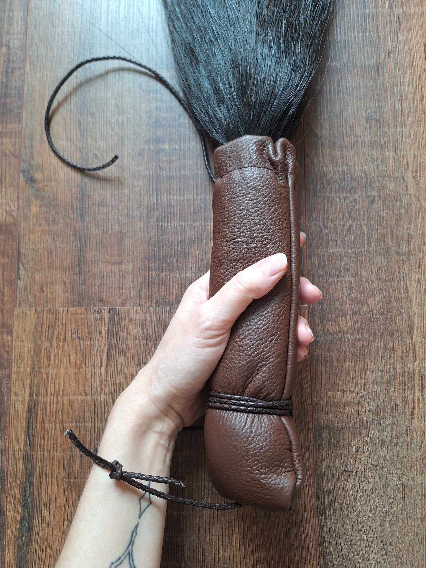 Horse tail shamanic whip
