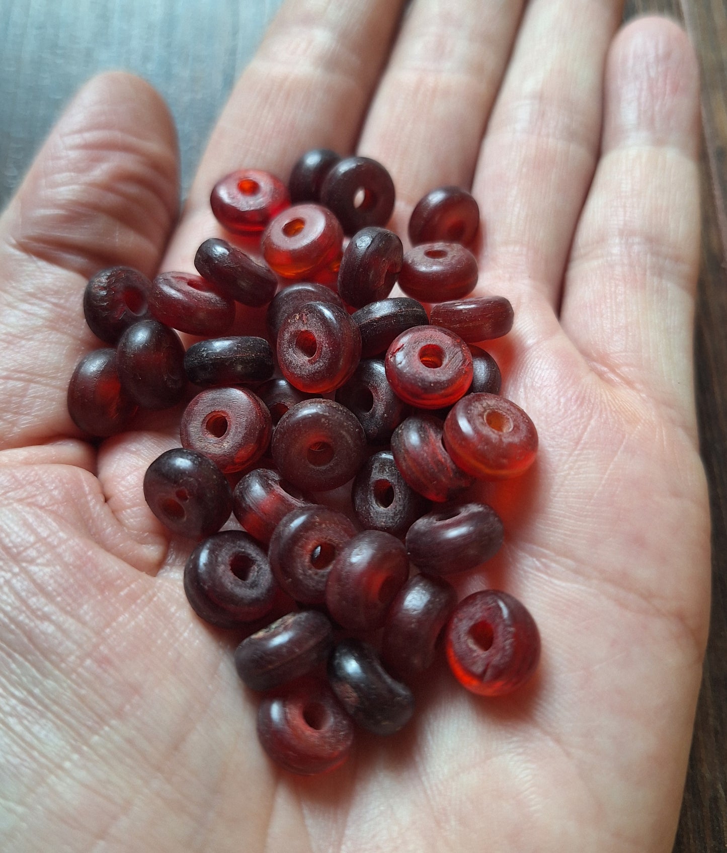 Vintage horn beads, set of 20
