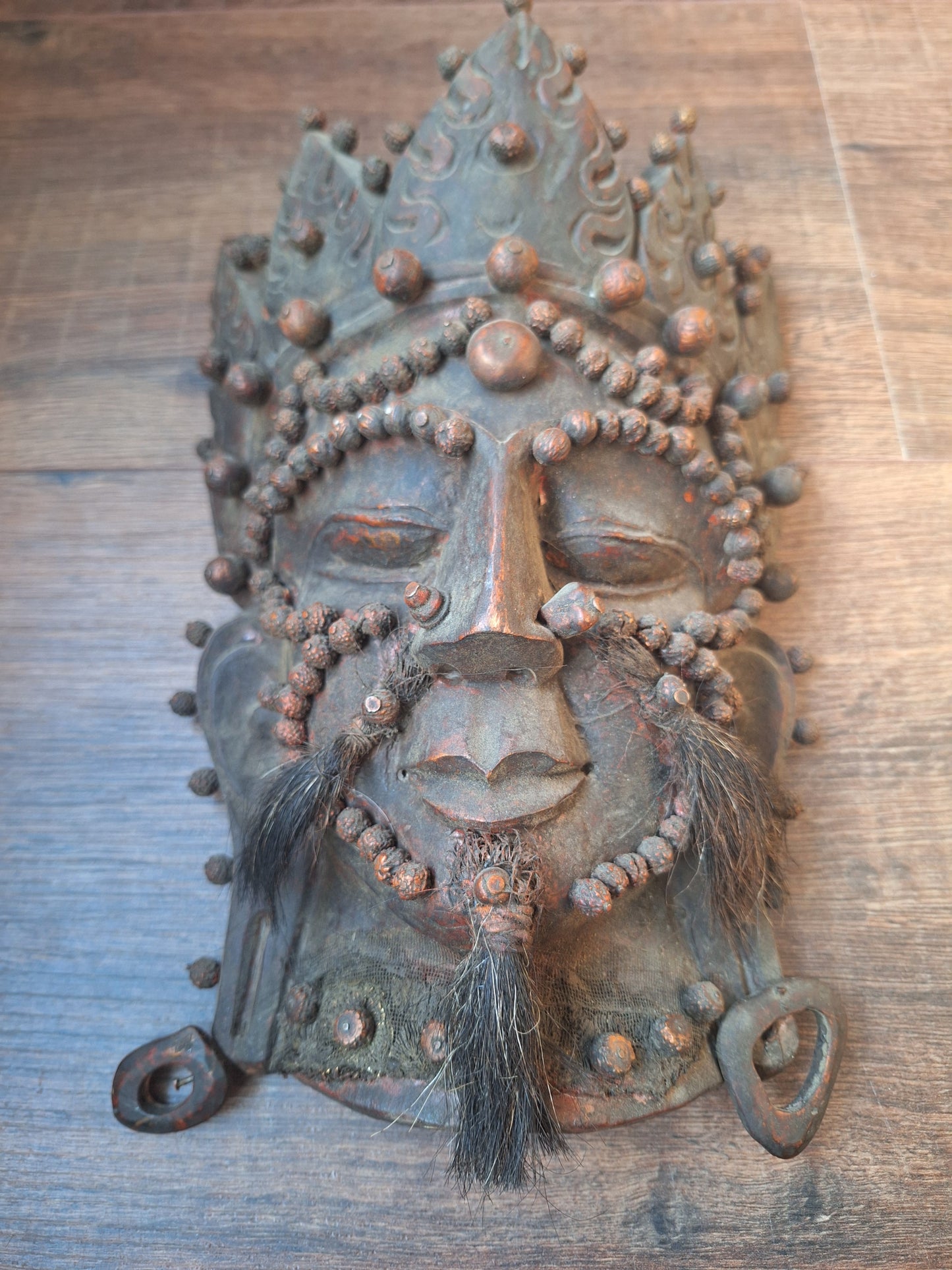 Vintage Nepalese wooden Shiva mask