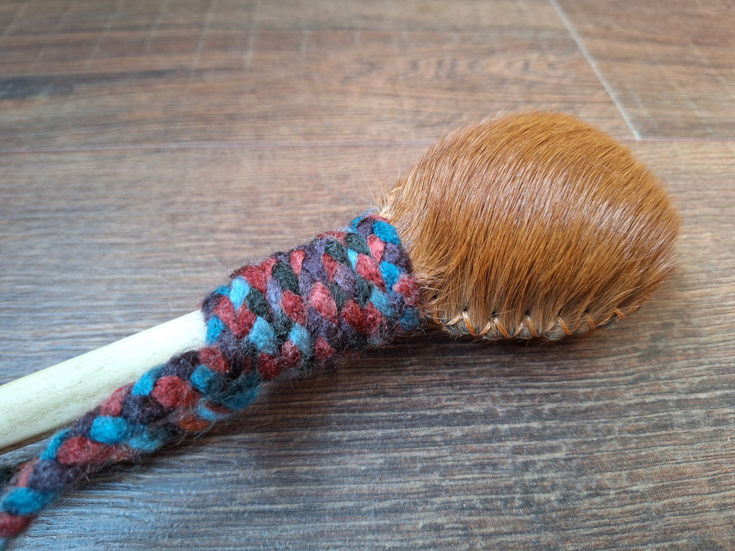 Horse hide and roe deer leg bone rattle