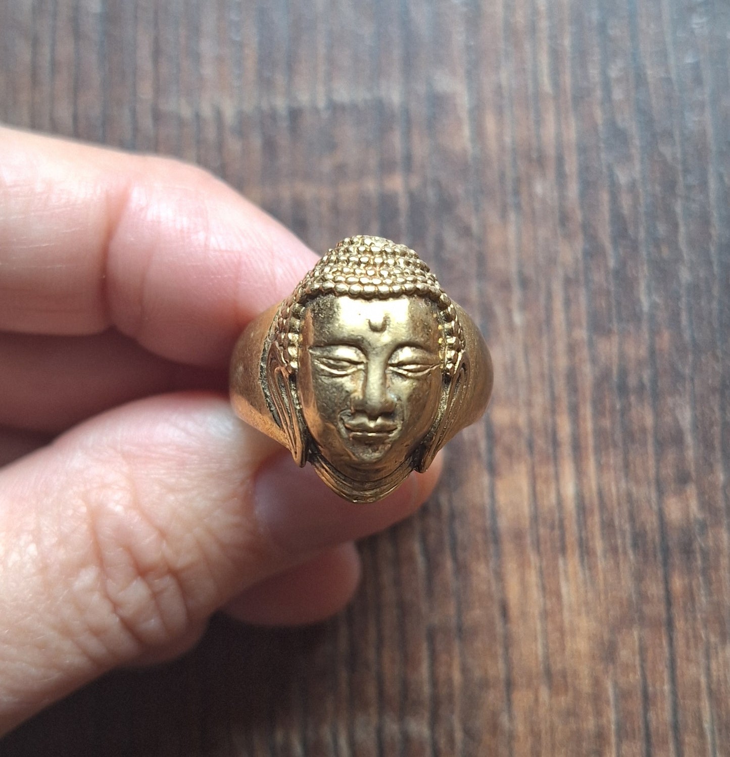 Brass ring Buddha