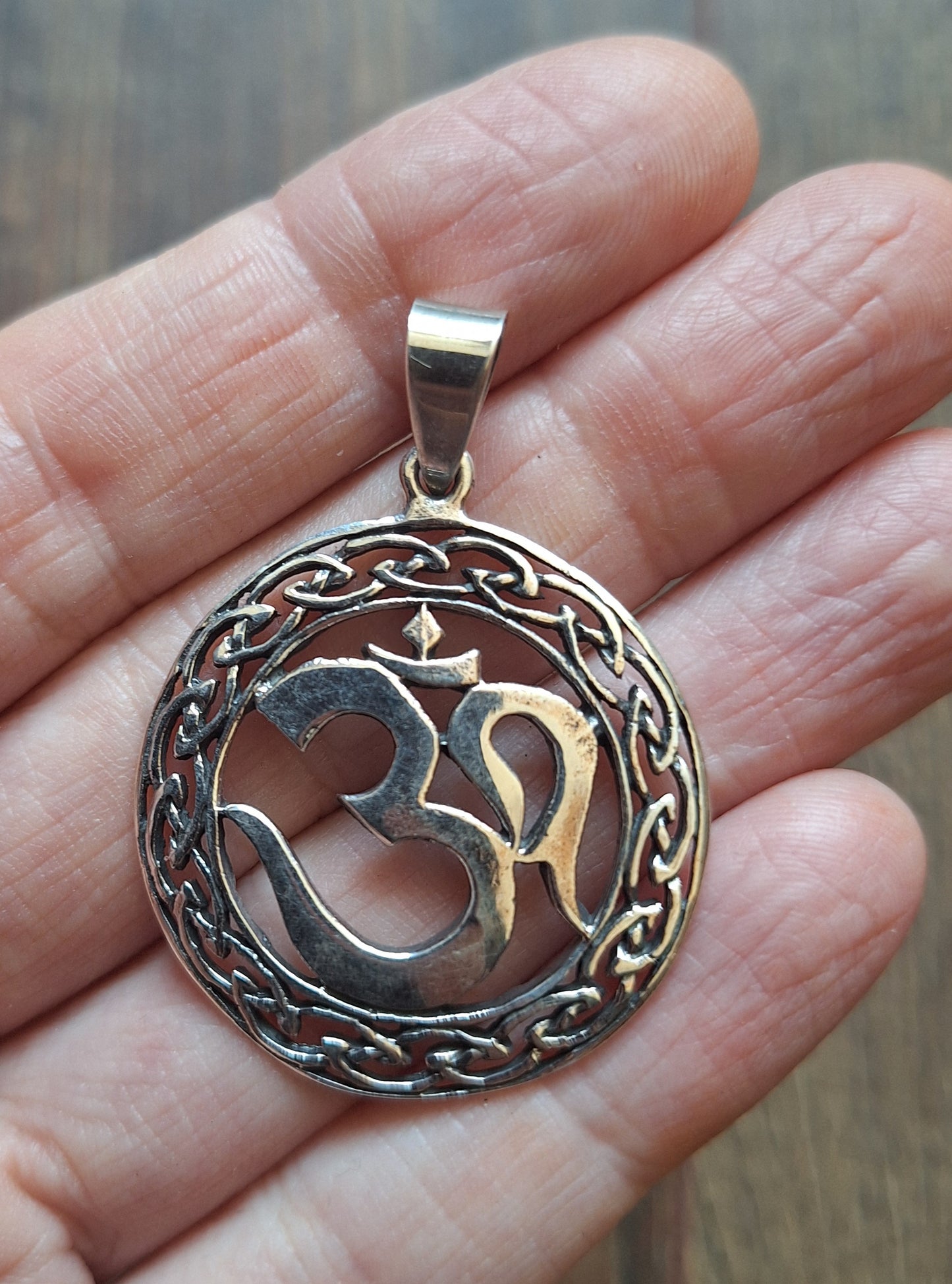 Silver pendant Aum