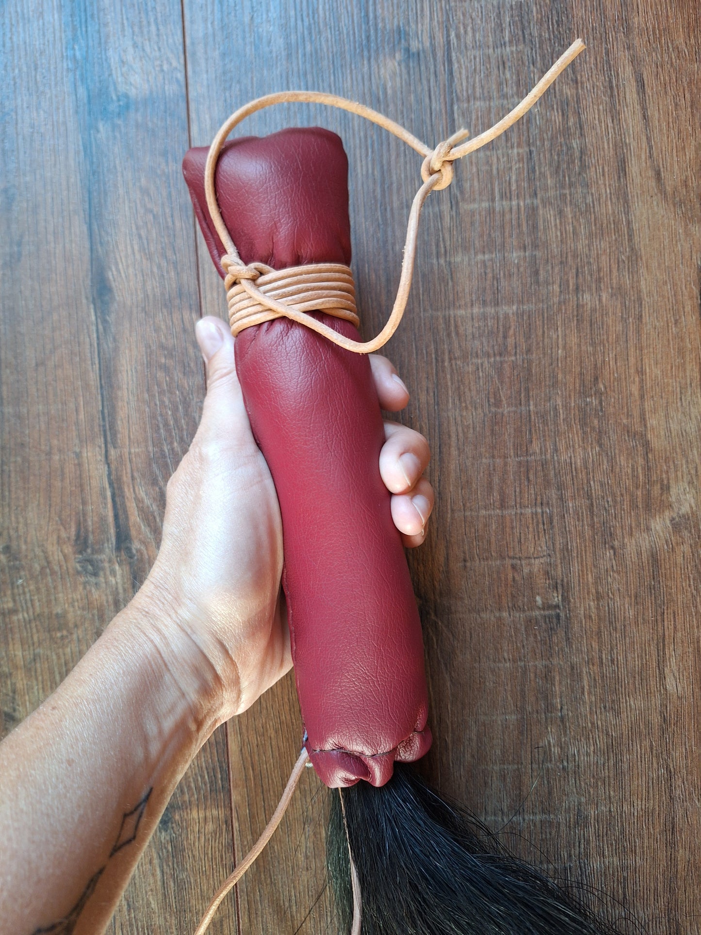 Horse tail shamanic whip