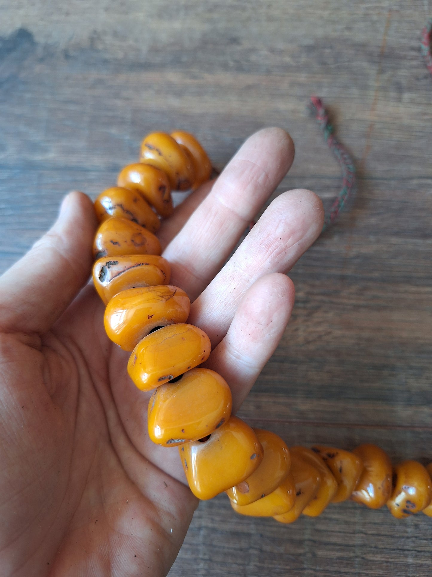 Vintage Nepalese copal beads strand #1