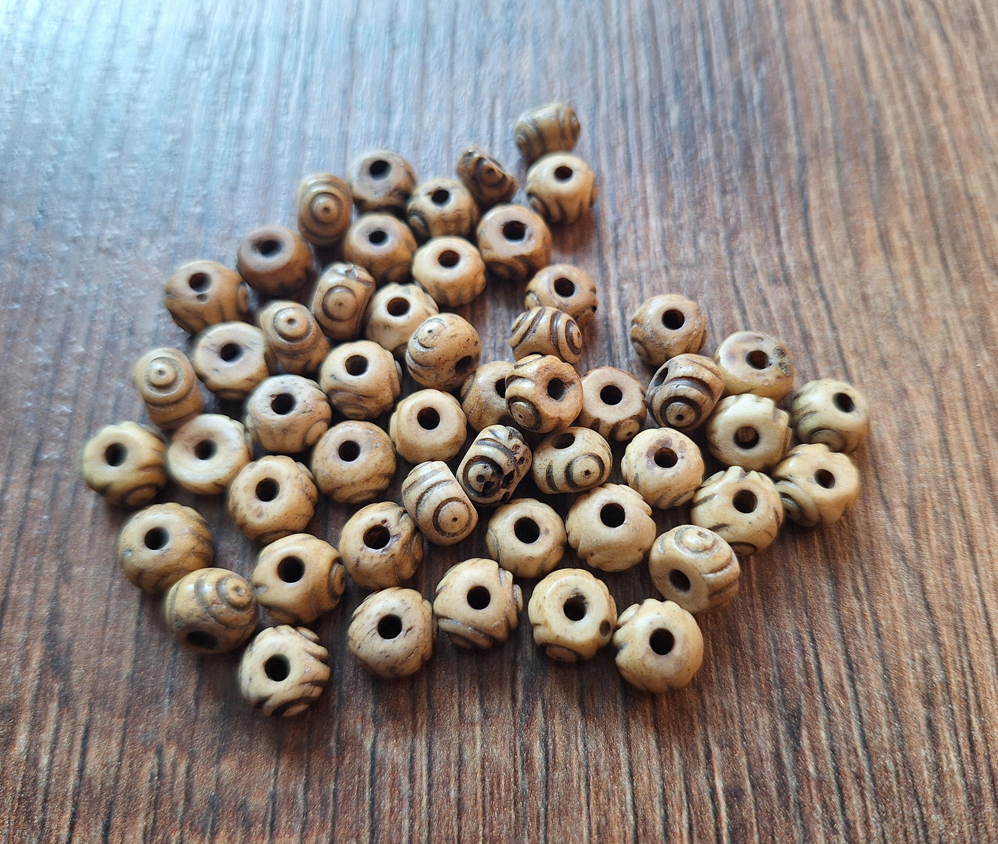Vintage yak bone beads, set of 20