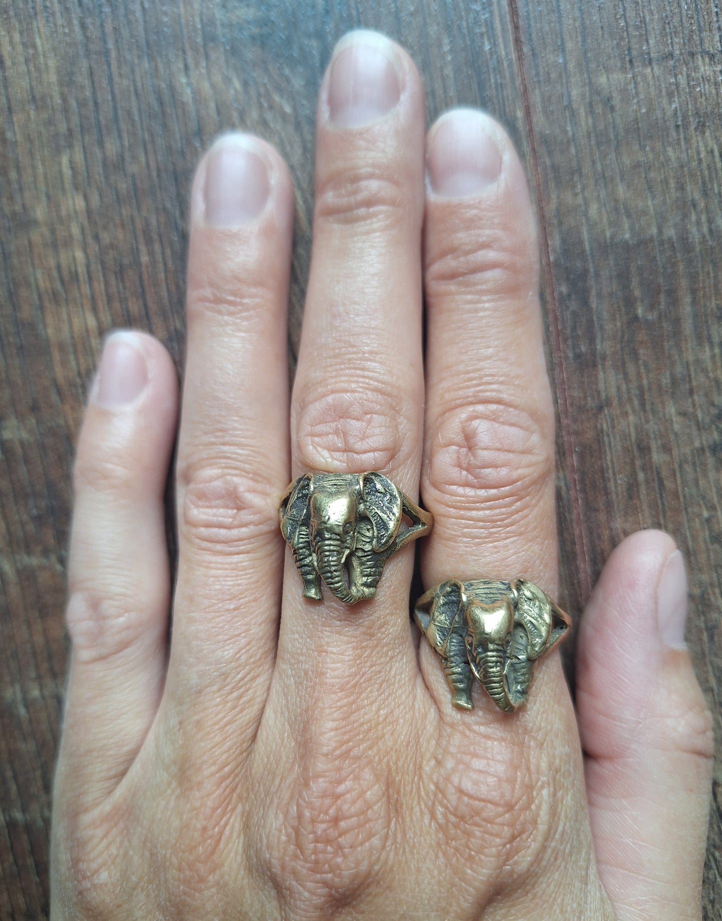 Brass ring Elephant
