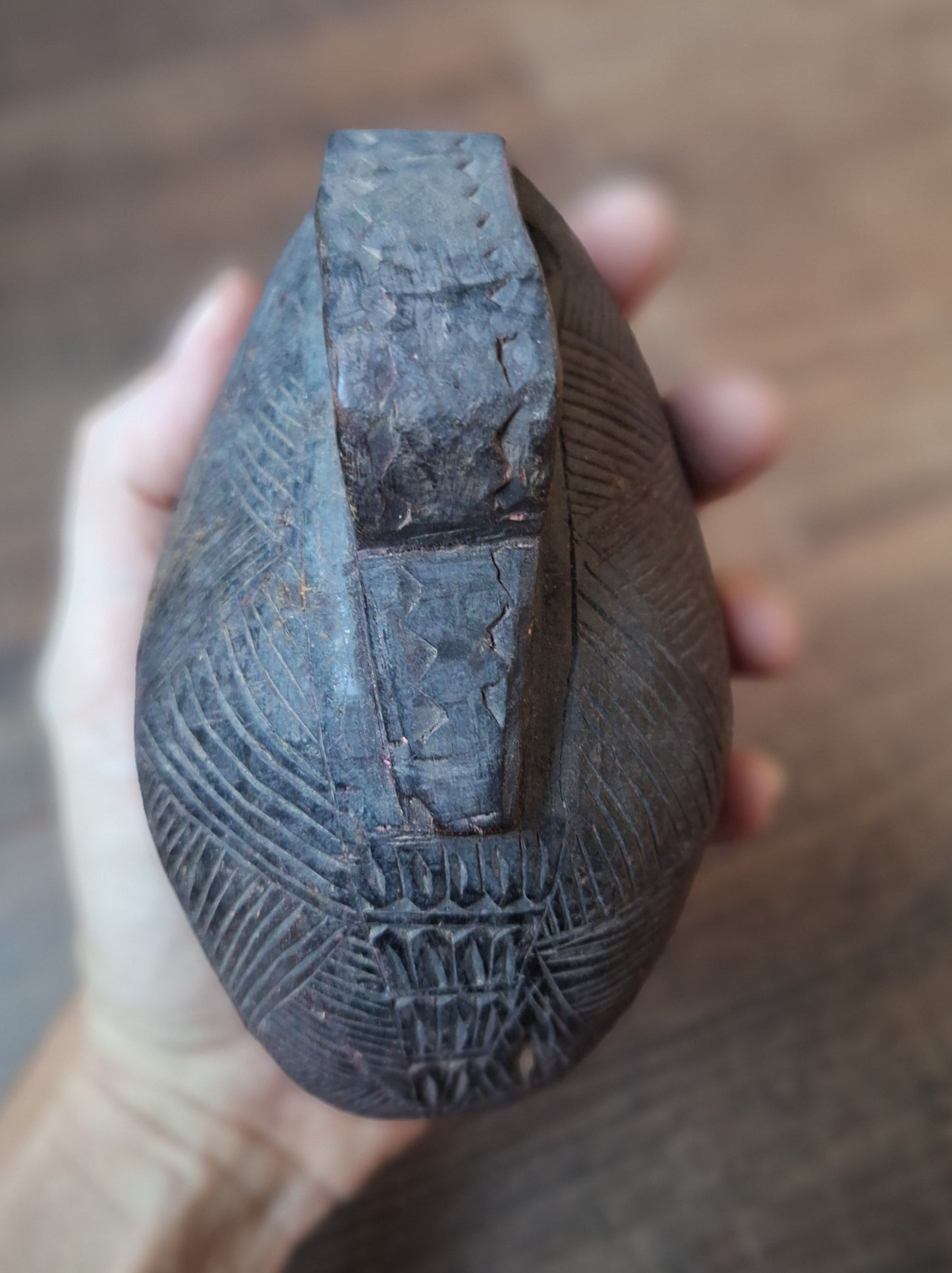 Old Nepalese wooden bird figurine