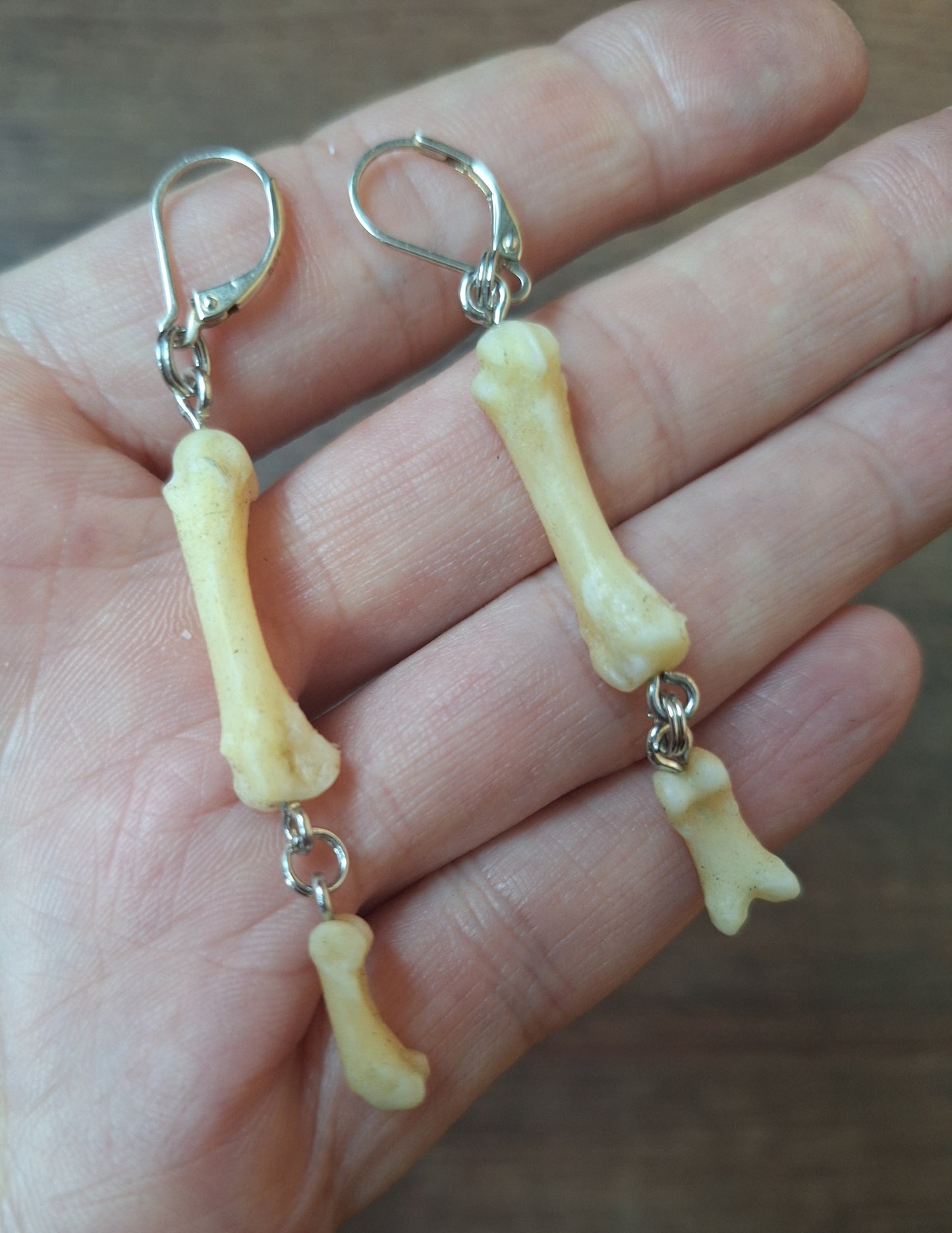 Badger foot bones amulet earrings