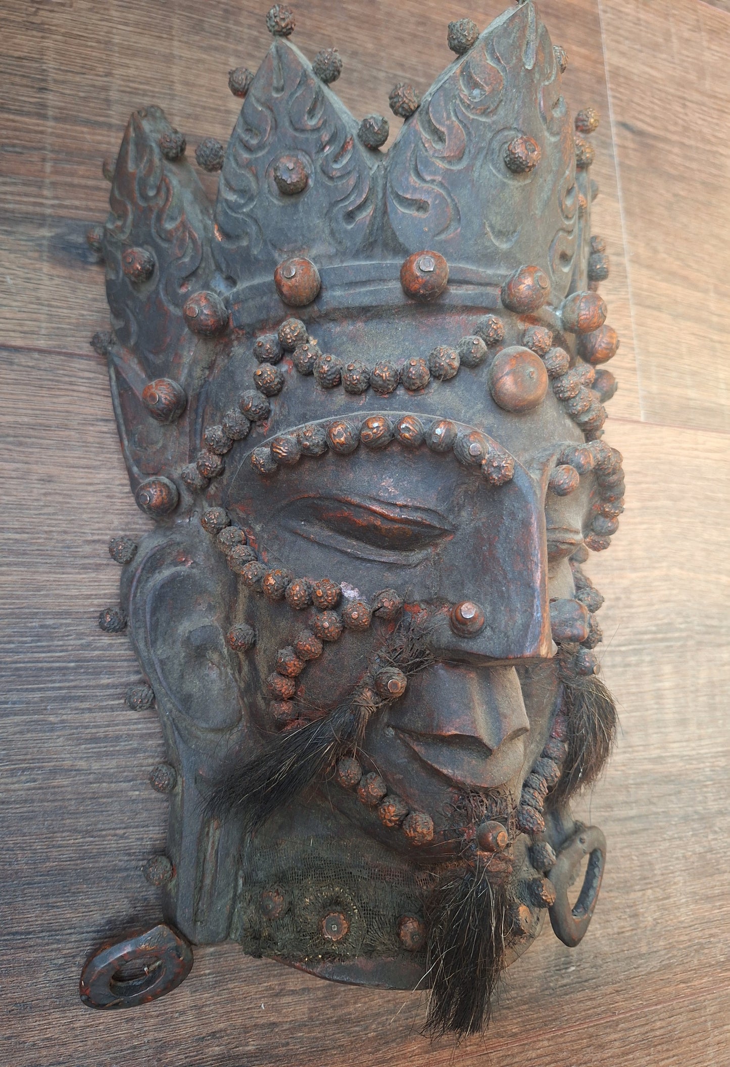 Vintage Nepalese wooden Shiva mask