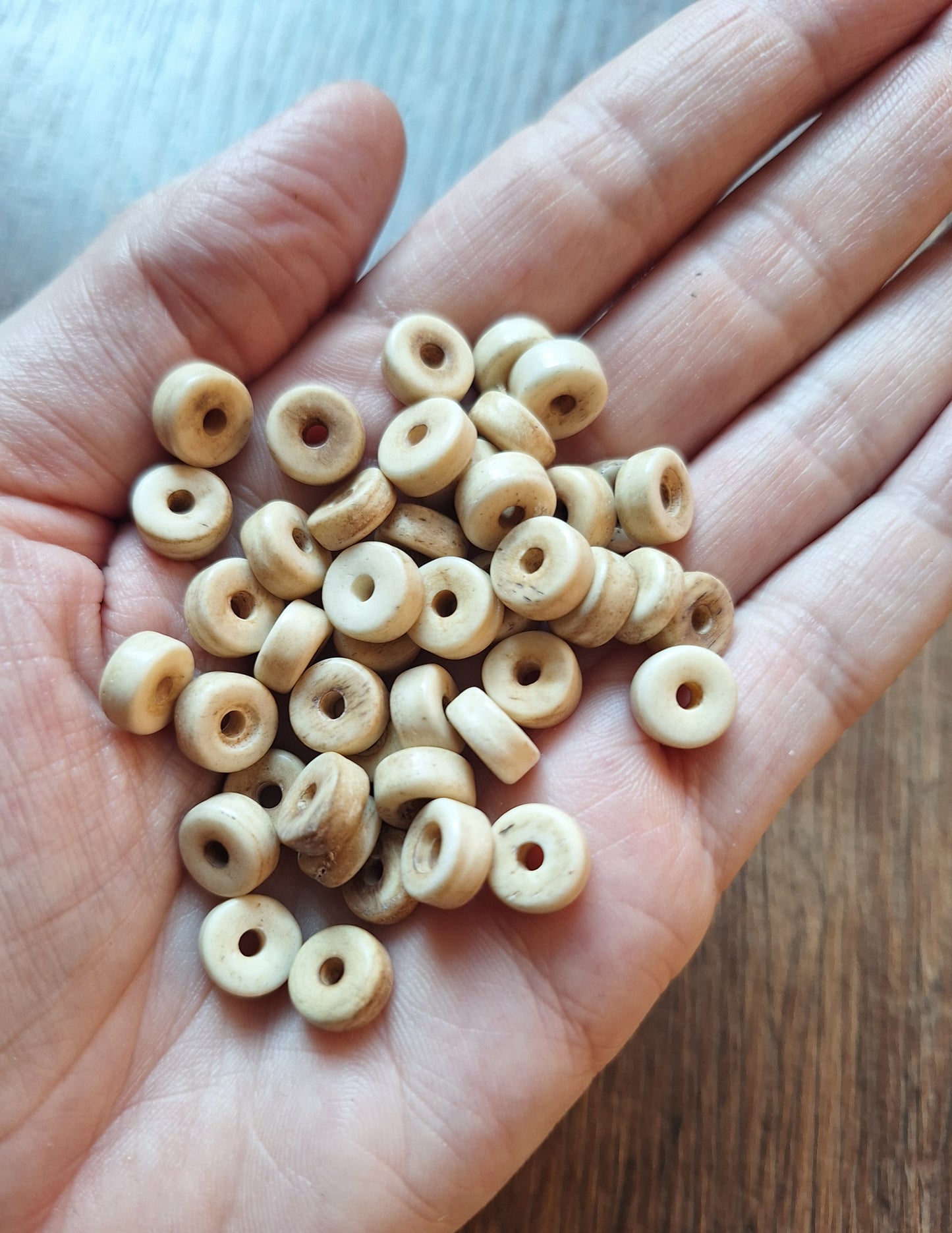Vintage yak bone beads, set of 20