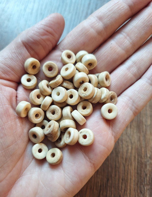 Vintage yak bone beads, set of 20
