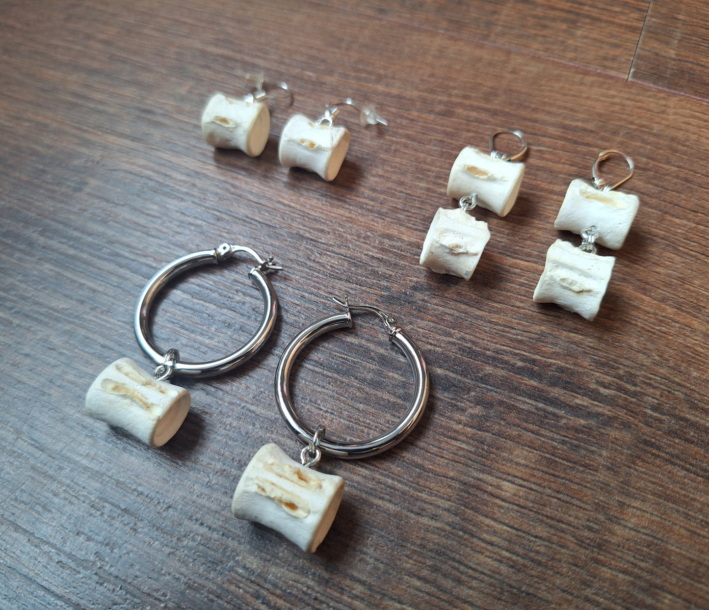 Shark vertebrae amulet earrings
