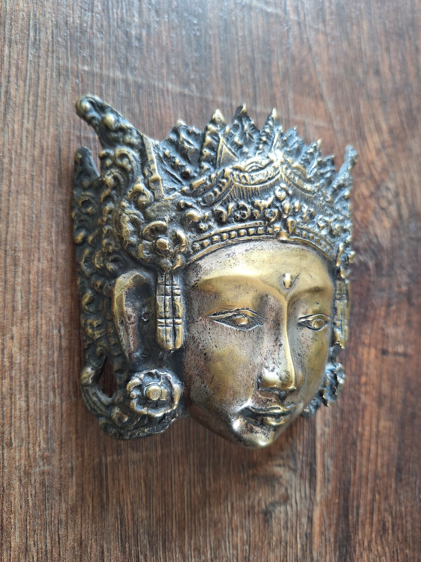 Vintage brass Tara mask