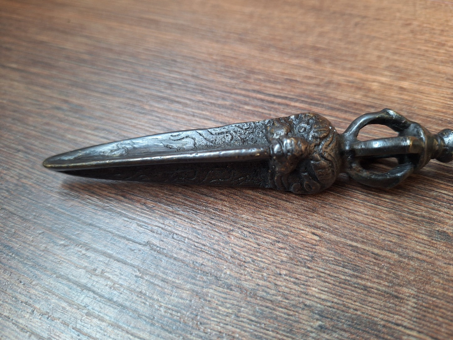 Vintage bronze phurba #11, with stand