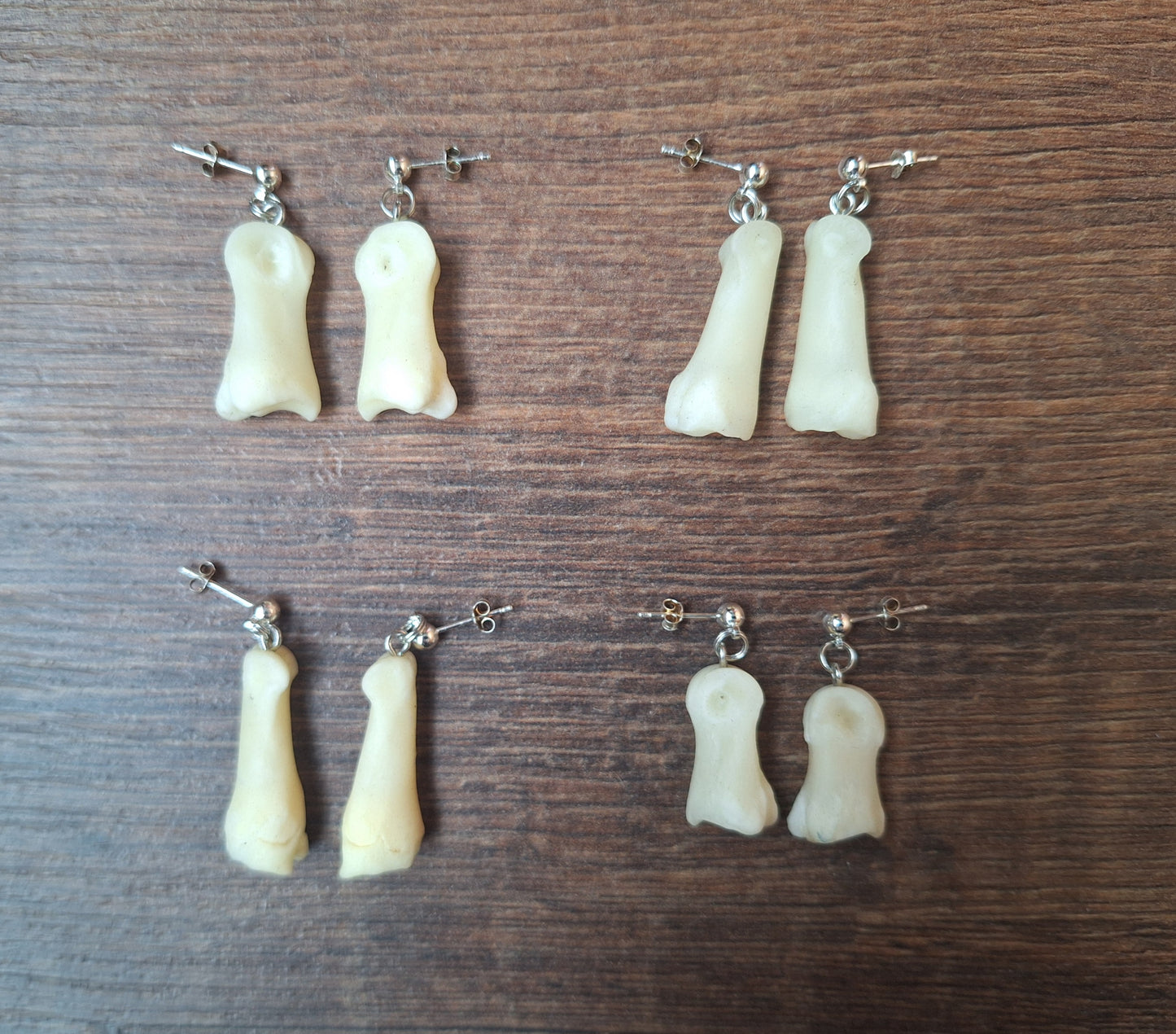 Roe deer foot bones amulet earrings
