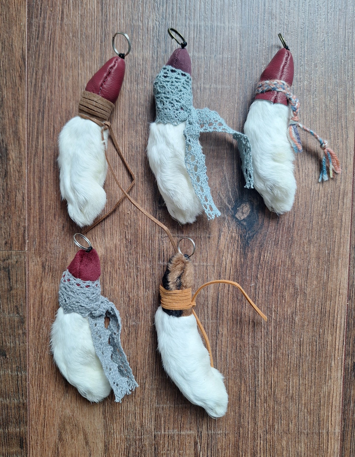 Rabbit paw pendants