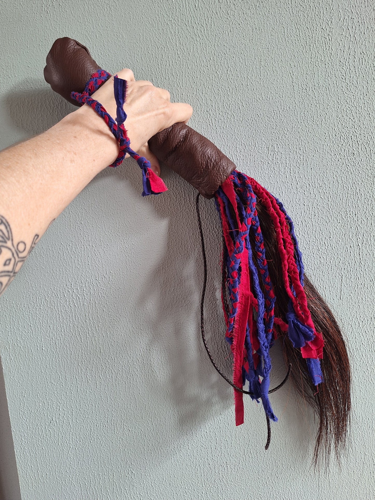 Horse tail shamanic whip