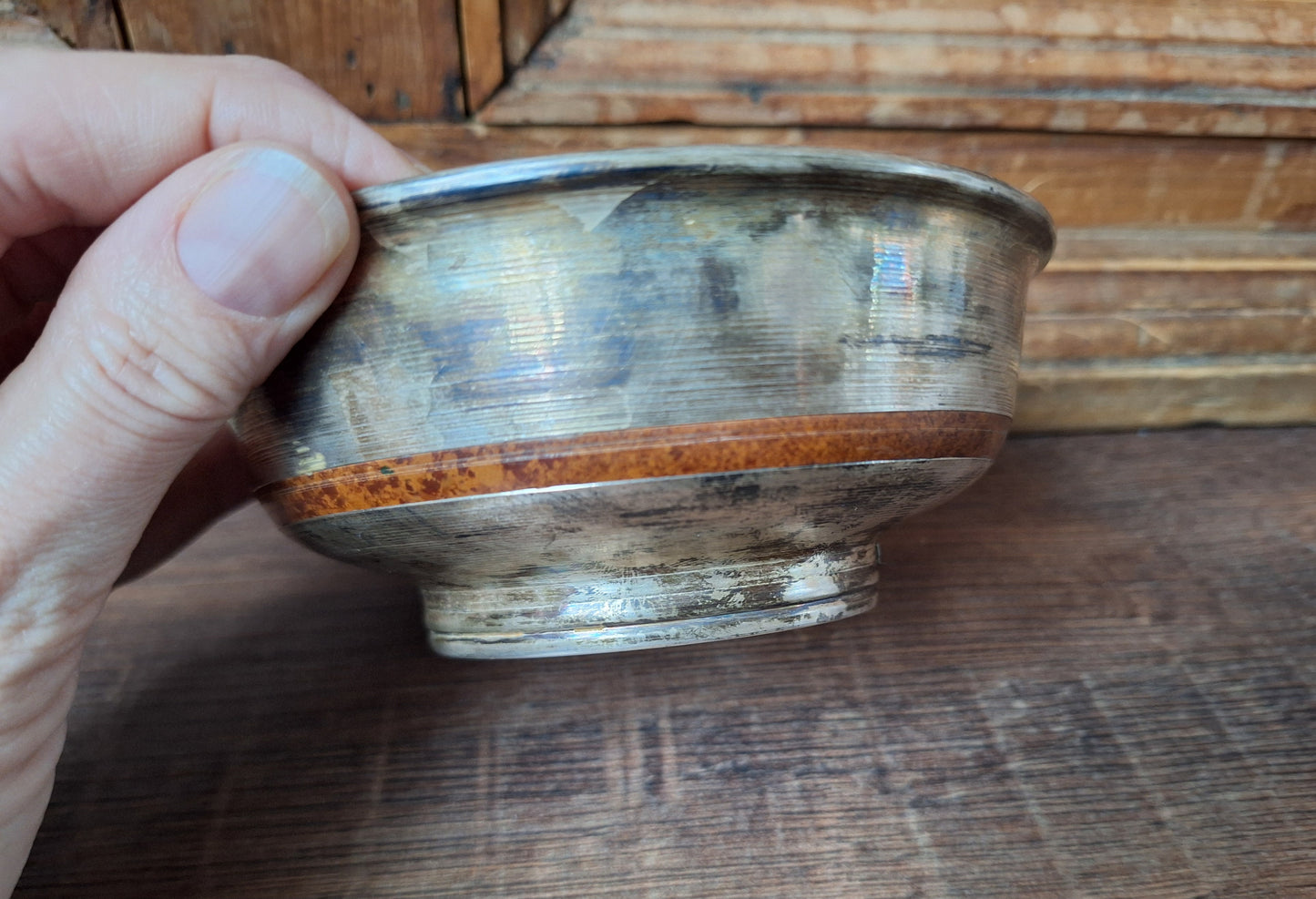 Vintage Mongolian silver offering bowl
