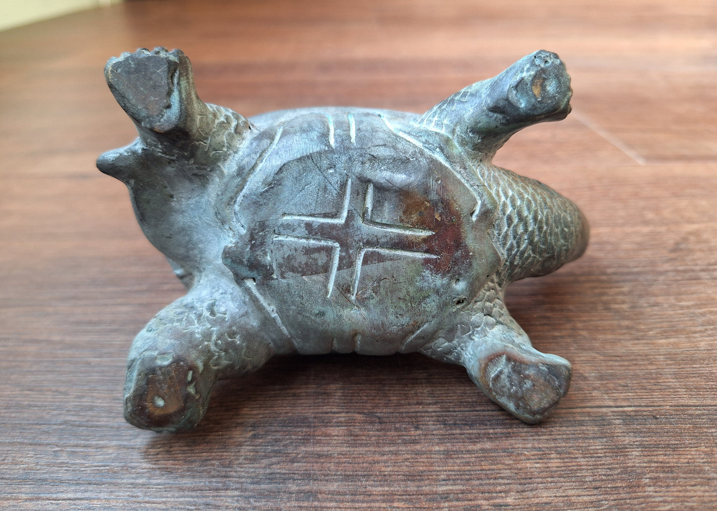 Vintage bronze turtle statue