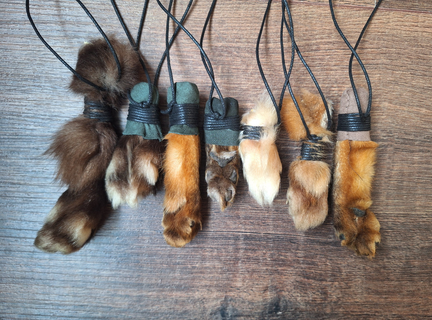 Fox paw amulet necklaces