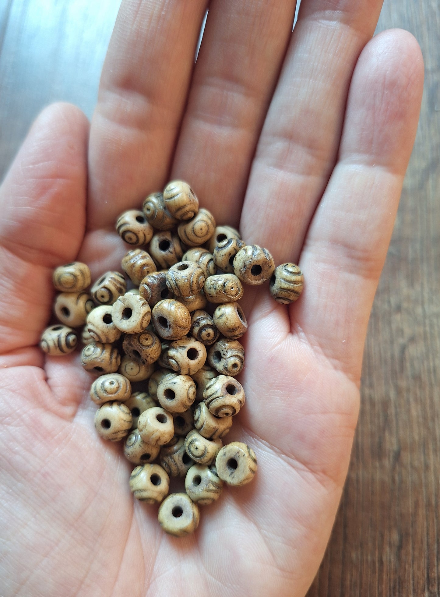 Vintage yak bone beads, set of 20