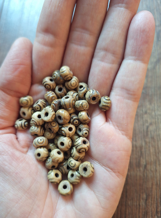 Vintage yak bone beads, set of 20