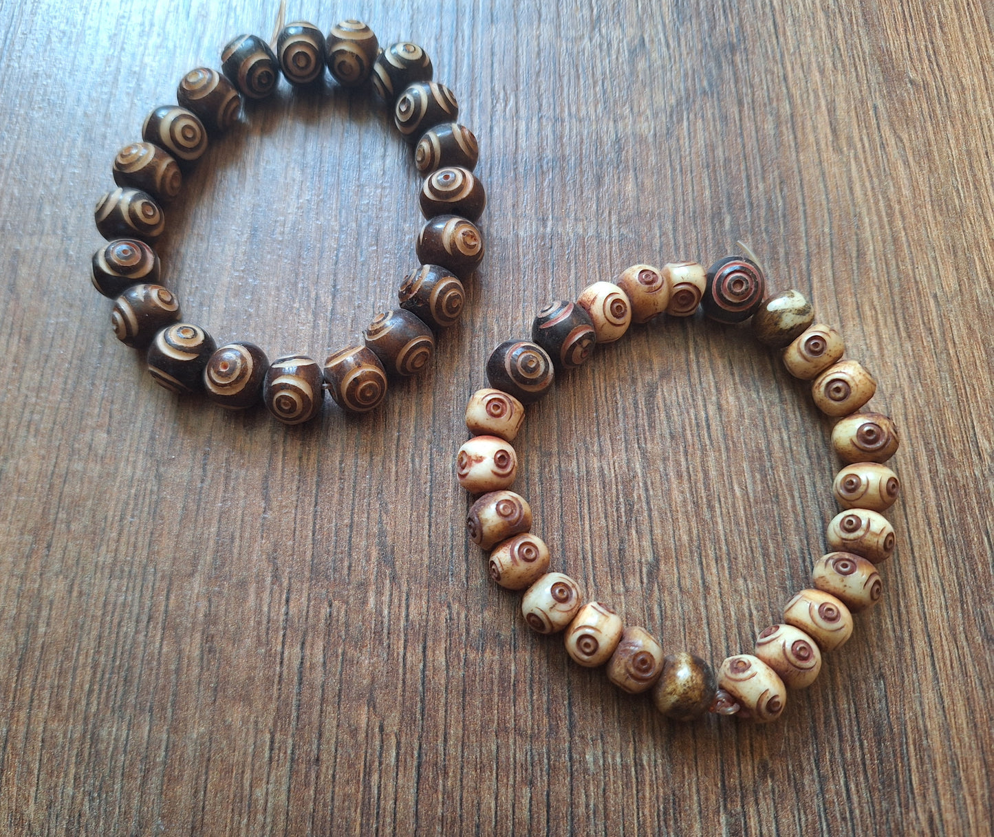 Vintage yak bone bracelets, crafting project