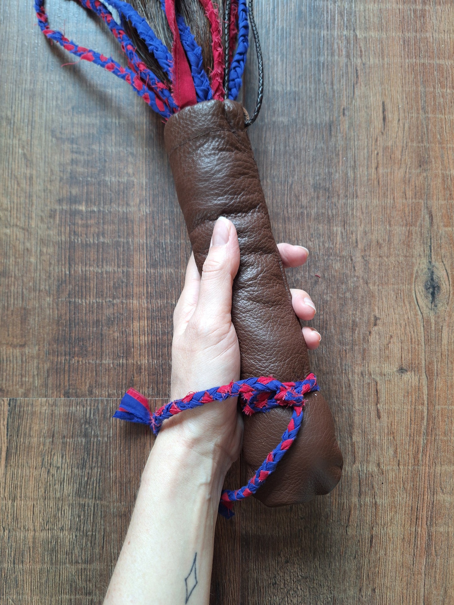 Horse tail shamanic whip