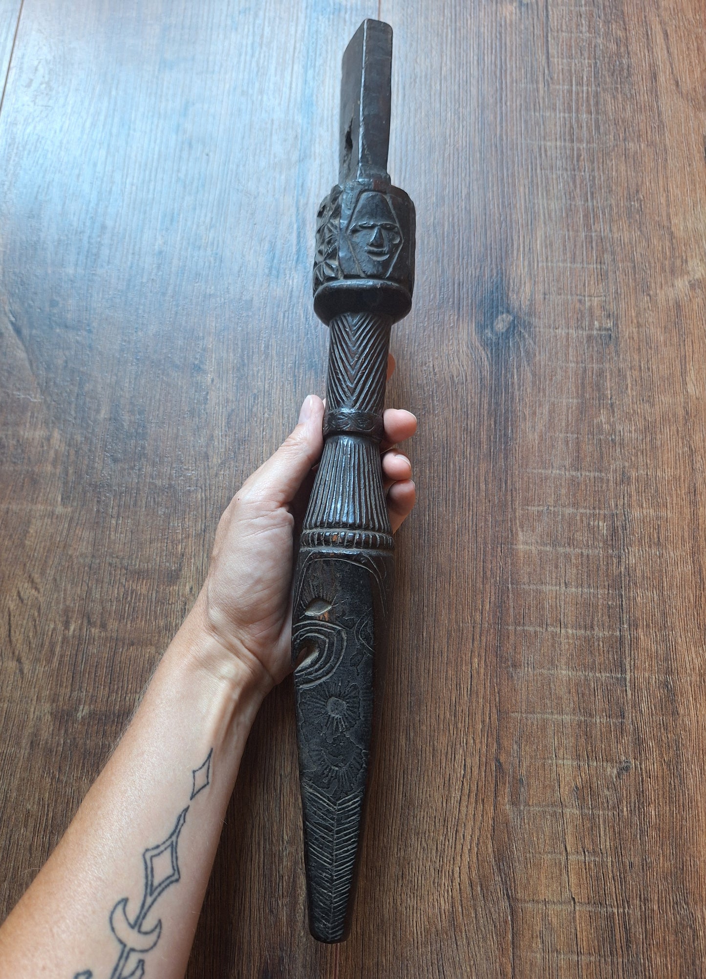 Antique Nepalese dhyangro drum handle #3