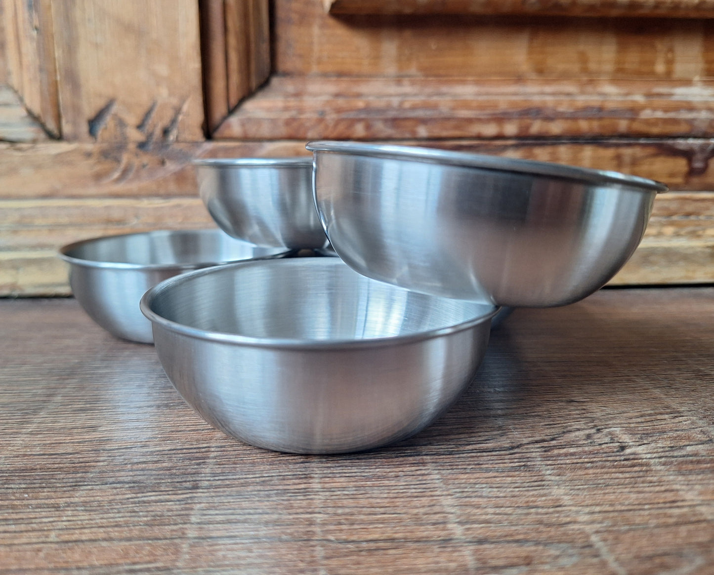 Stainless steel offering bowl, silver color