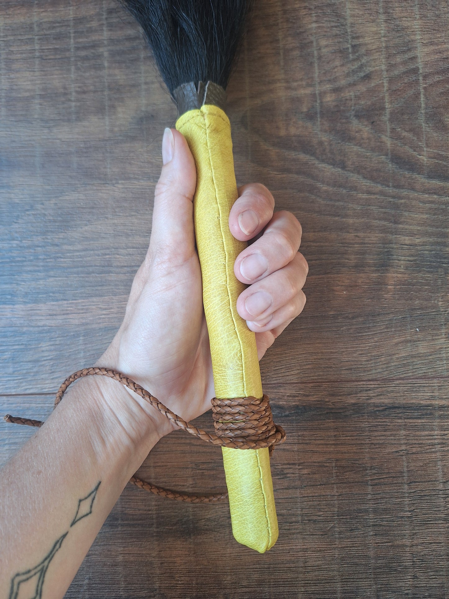 Yak tail shamanic whip