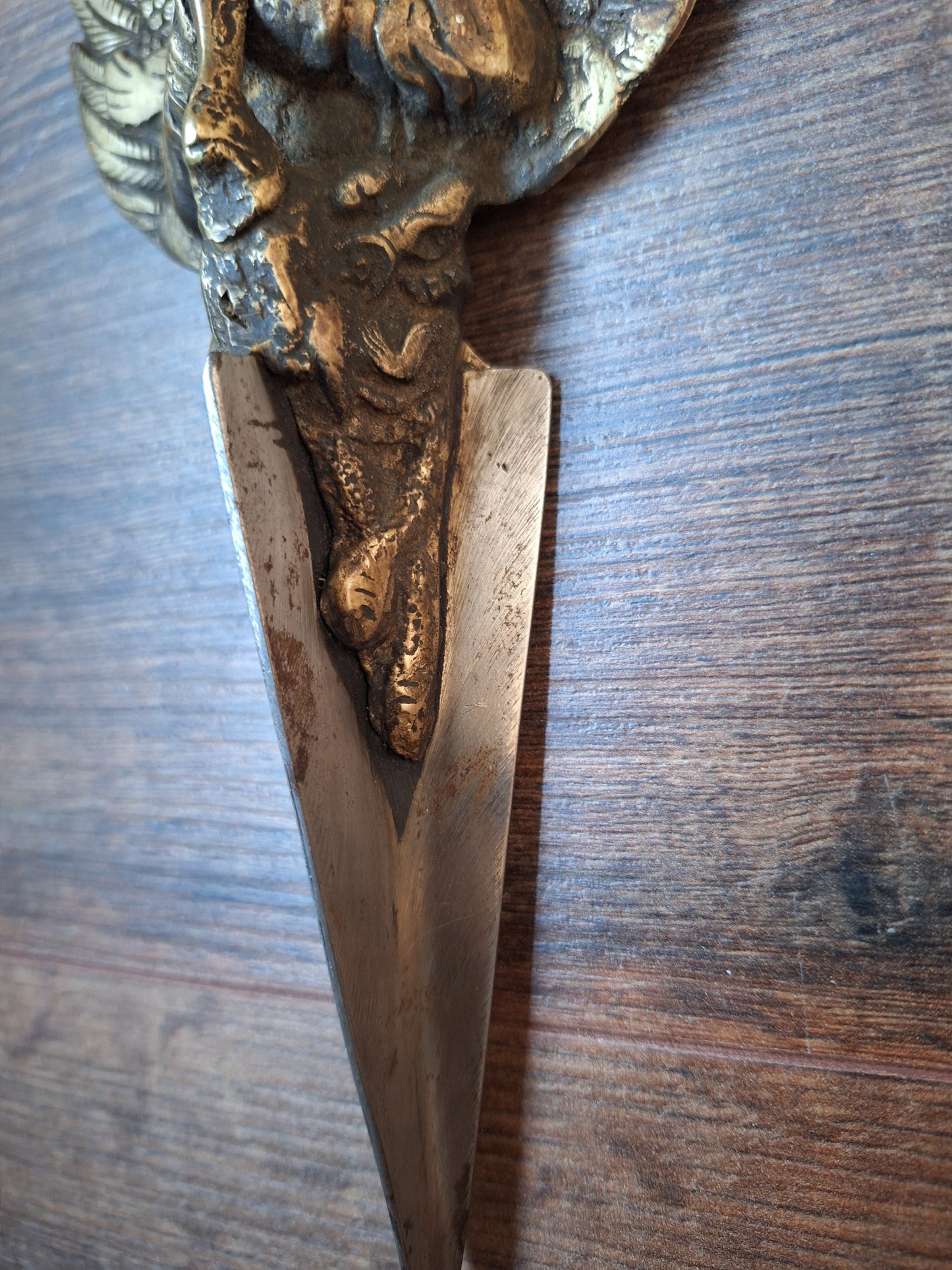 Vintage brass and iron Vajrakilaya phurba