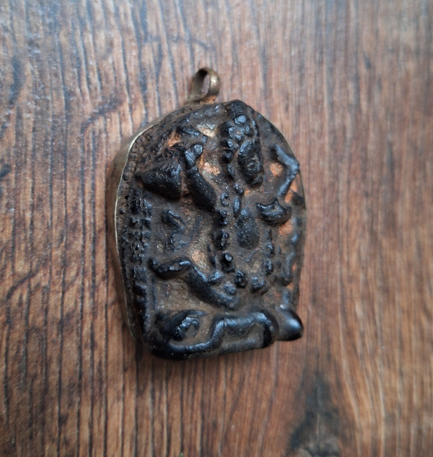 Vintage Nepalese glass pendant Mahakala