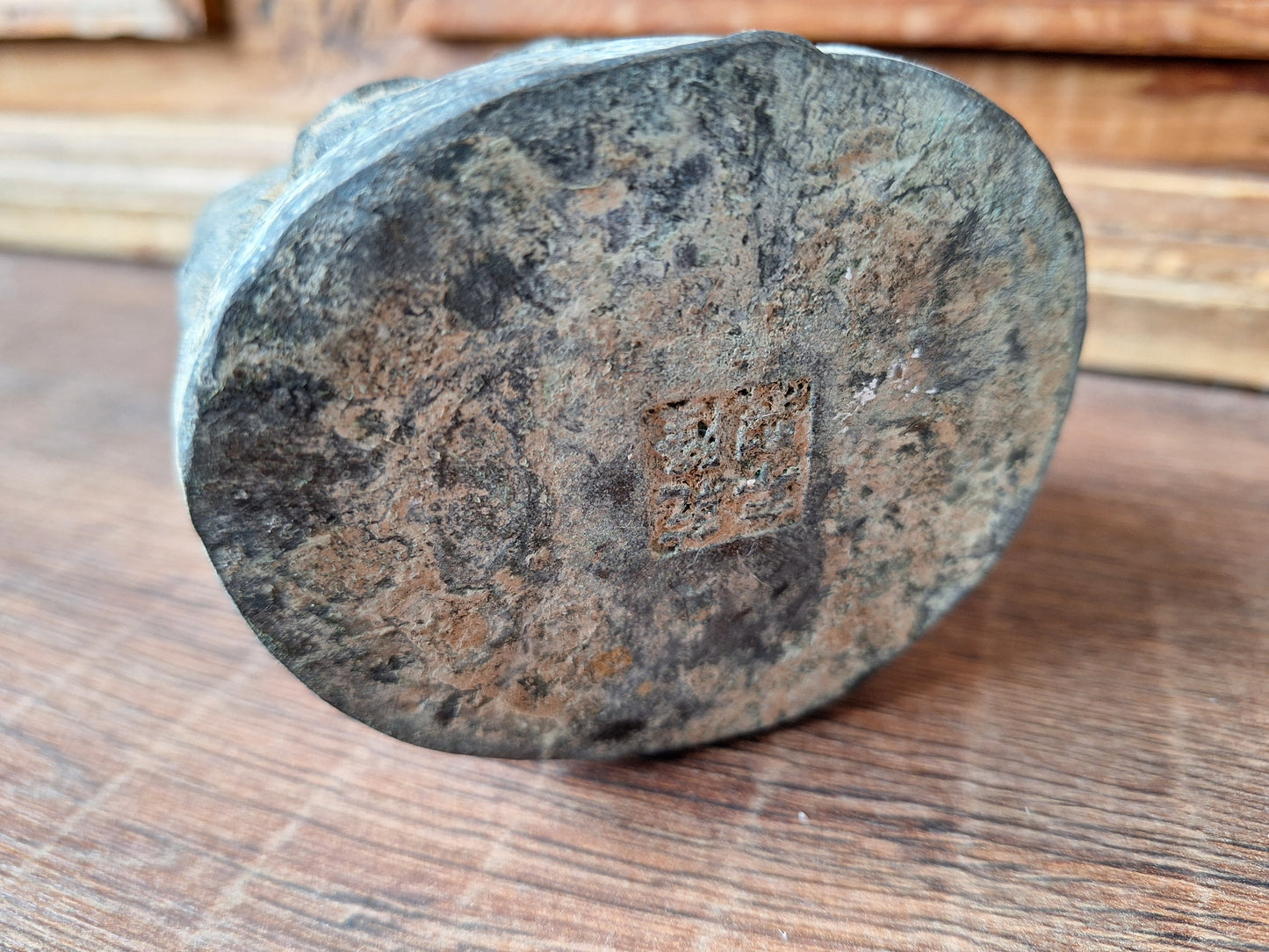 Old bronze Guanyin statue