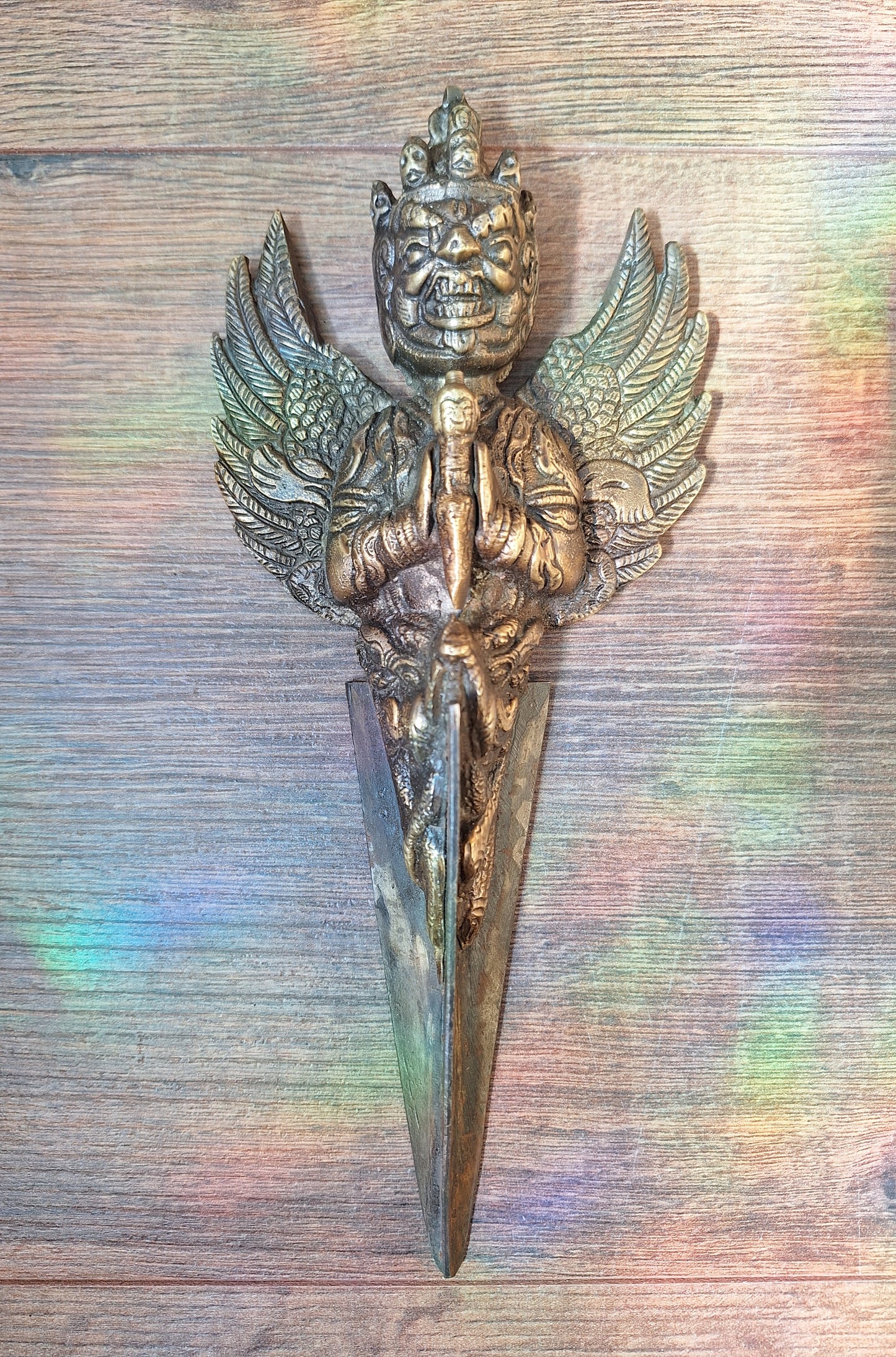 Vintage bronze and iron Vajrakilaya phurba