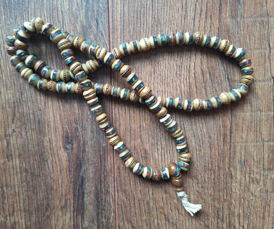 Vintage Tibetan yak bone mala