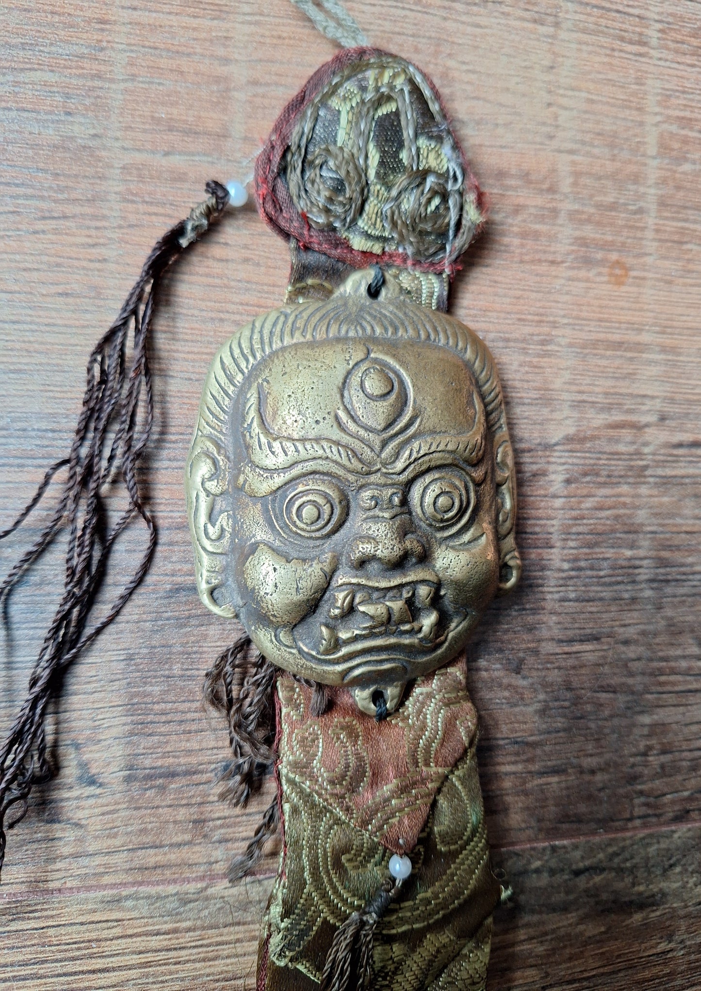 Vintage Tibetan amulet wallhanger Mahakala
