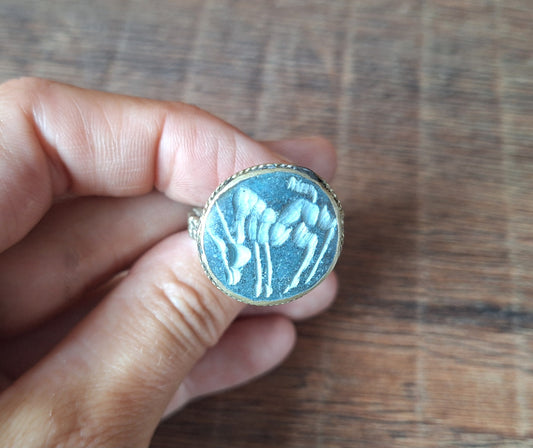 Vintage Kuchi tribal intaglio ring
