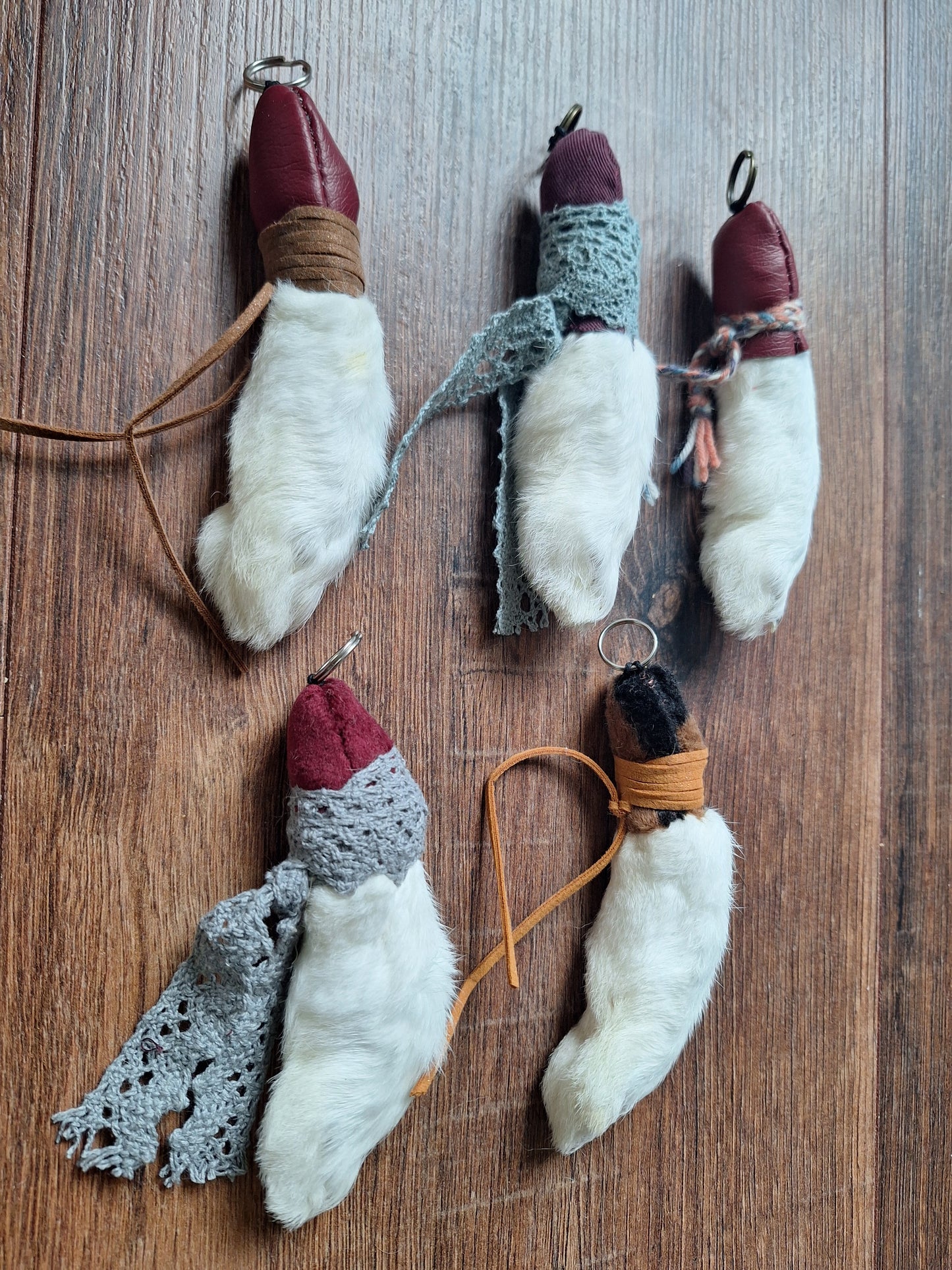 Rabbit paw pendants