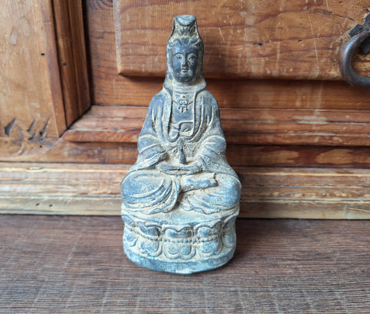 Old bronze Guanyin statue