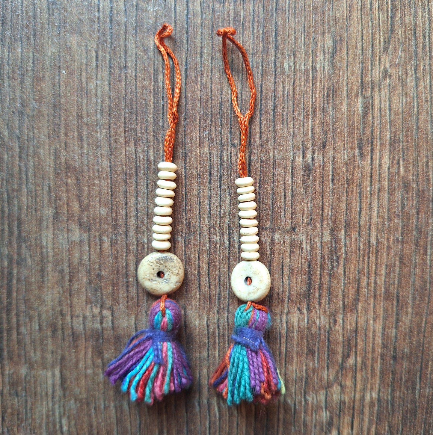 Vintage yak bone mala counters, set of 2