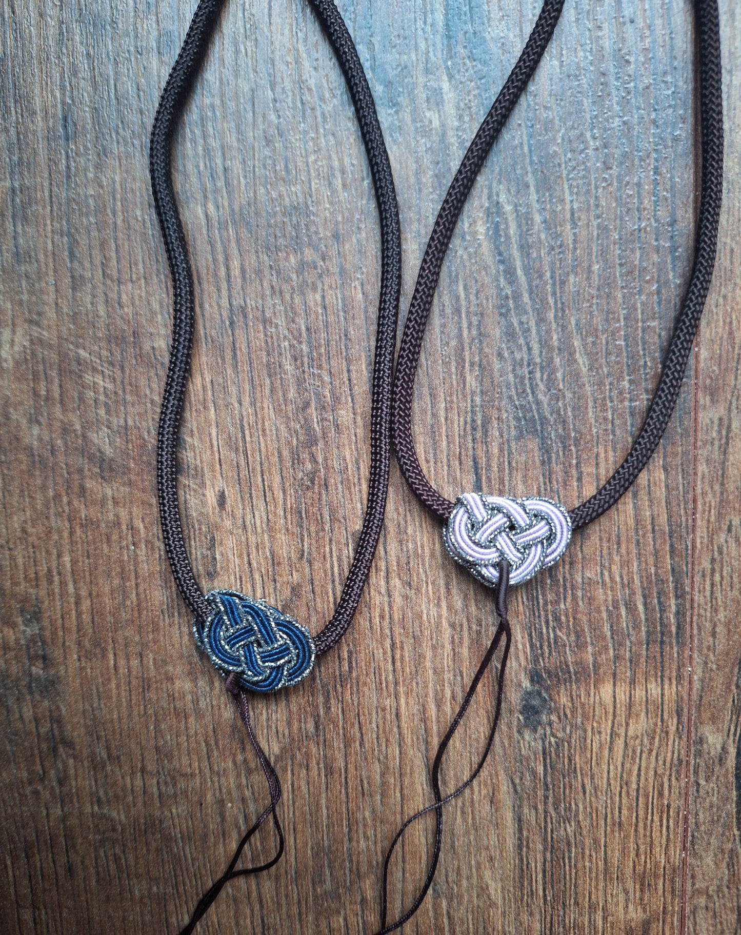 Amulet cord brown with endless knot